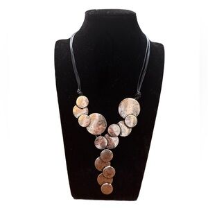Elegant Silver Chunky Disc Statement Necklace
